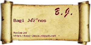 Bagi János névjegykártya