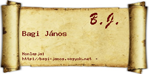 Bagi János névjegykártya