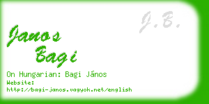 janos bagi business card